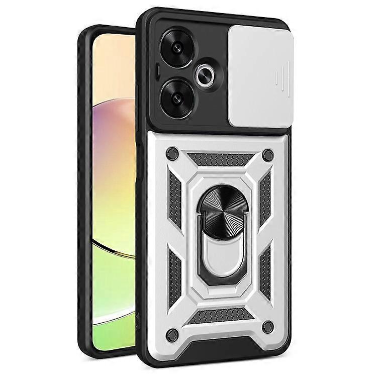 Compatible For Xiaomi Redmi 13C 5G Case with Slide Camera Cover Kickstand PC+TPU Phone Back Shell