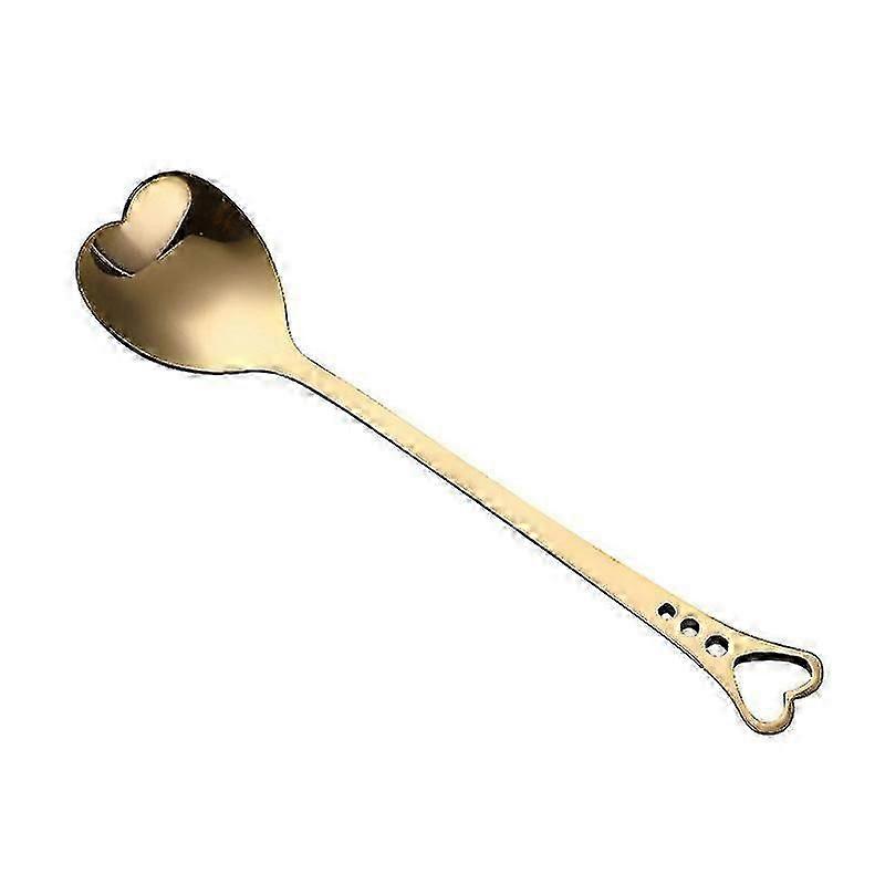 4 colheres de café de aço inoxidável com formato de coração, colheres de chá de sobremesa, prata (4-D-W)