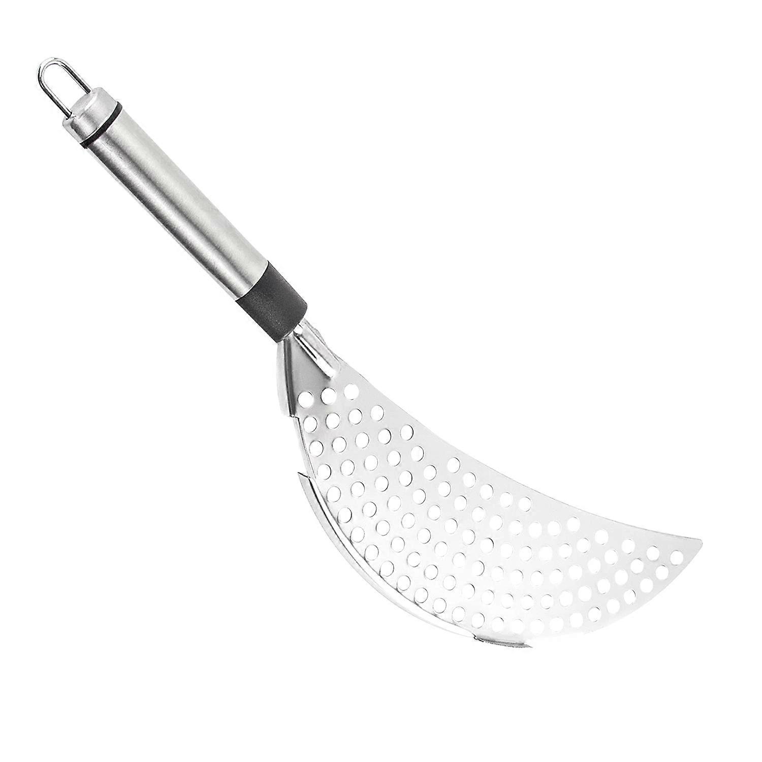 Stainless Steel Crescent Strainer – Handheld Colander for Noodles & Vegetables