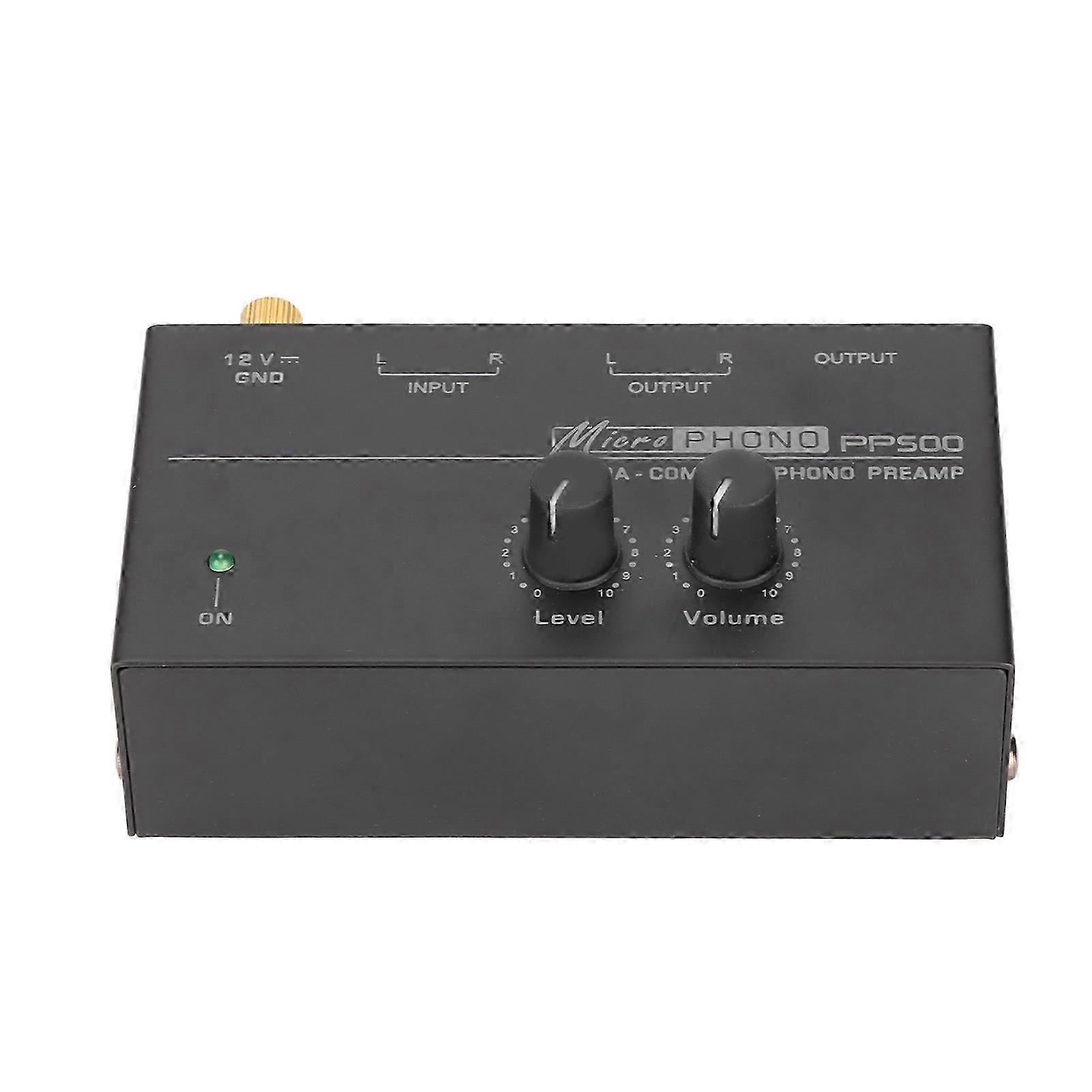 Pp500 Phono Preamp Low Noise Stereo Rca Input Rca Output Knob Control Mini Record Player Preamplifier 100240v Eu Plug