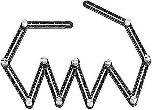 12 Sides Multi-Angle Measuring Ruler Aluminum Alloy Hole Finder Universal Multi-Angle Measuring Ruler Adjustable Protractor for Floor