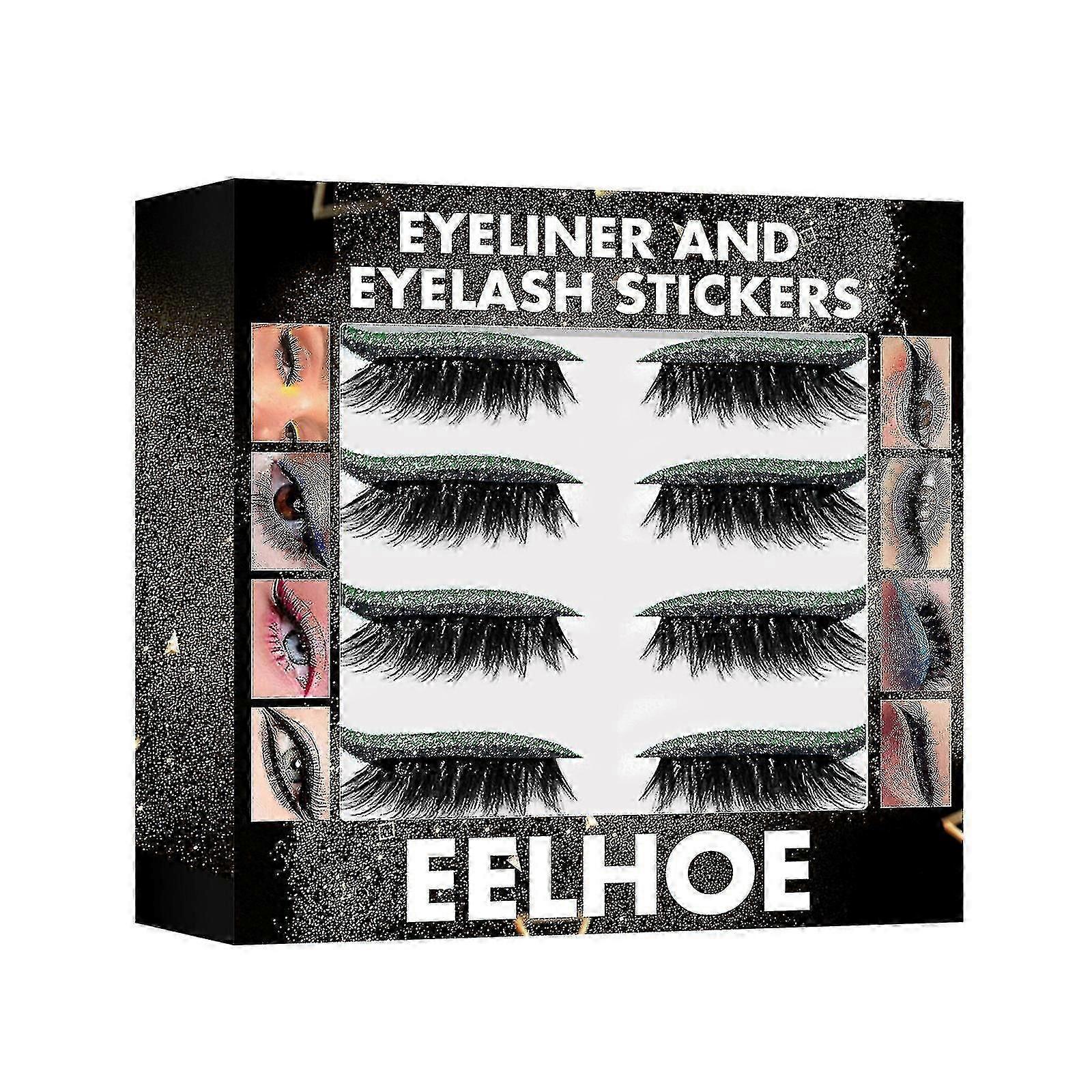 Self-adhesive Eyeshadow Eyelash Sticker 7-color Glitter Eyeliner Glue Free Self-adhesive False Eyelash Eye Ma