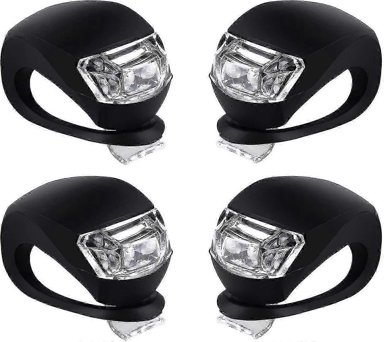 2 أزواج دراجة ضوء الأمامي والخلفي سيليكون أدى ضوء الدراجة مجموعة - الدراجة المصباح والضوء الخلفي