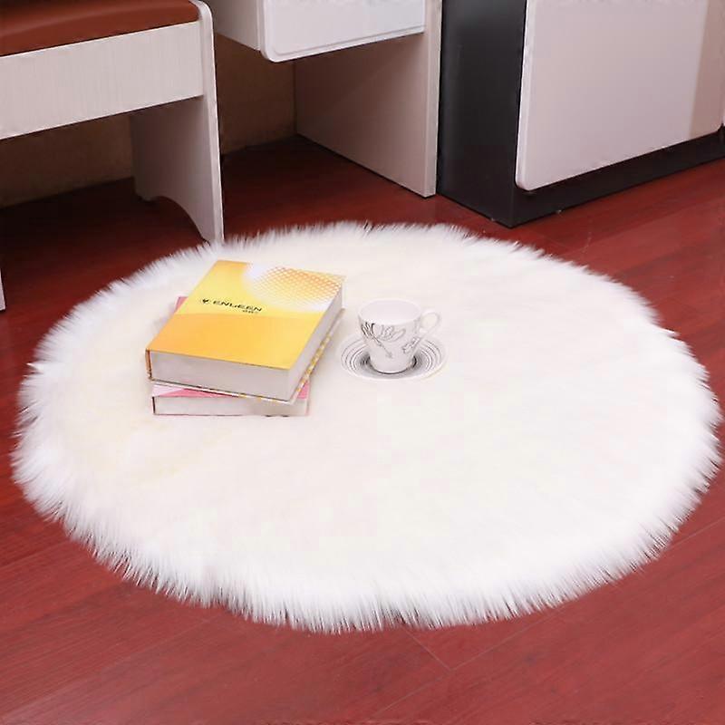 Shaggy Round Imitation Australian Wool Carpet, Home Decorative Carpet, Floor Mat, Foot Mat