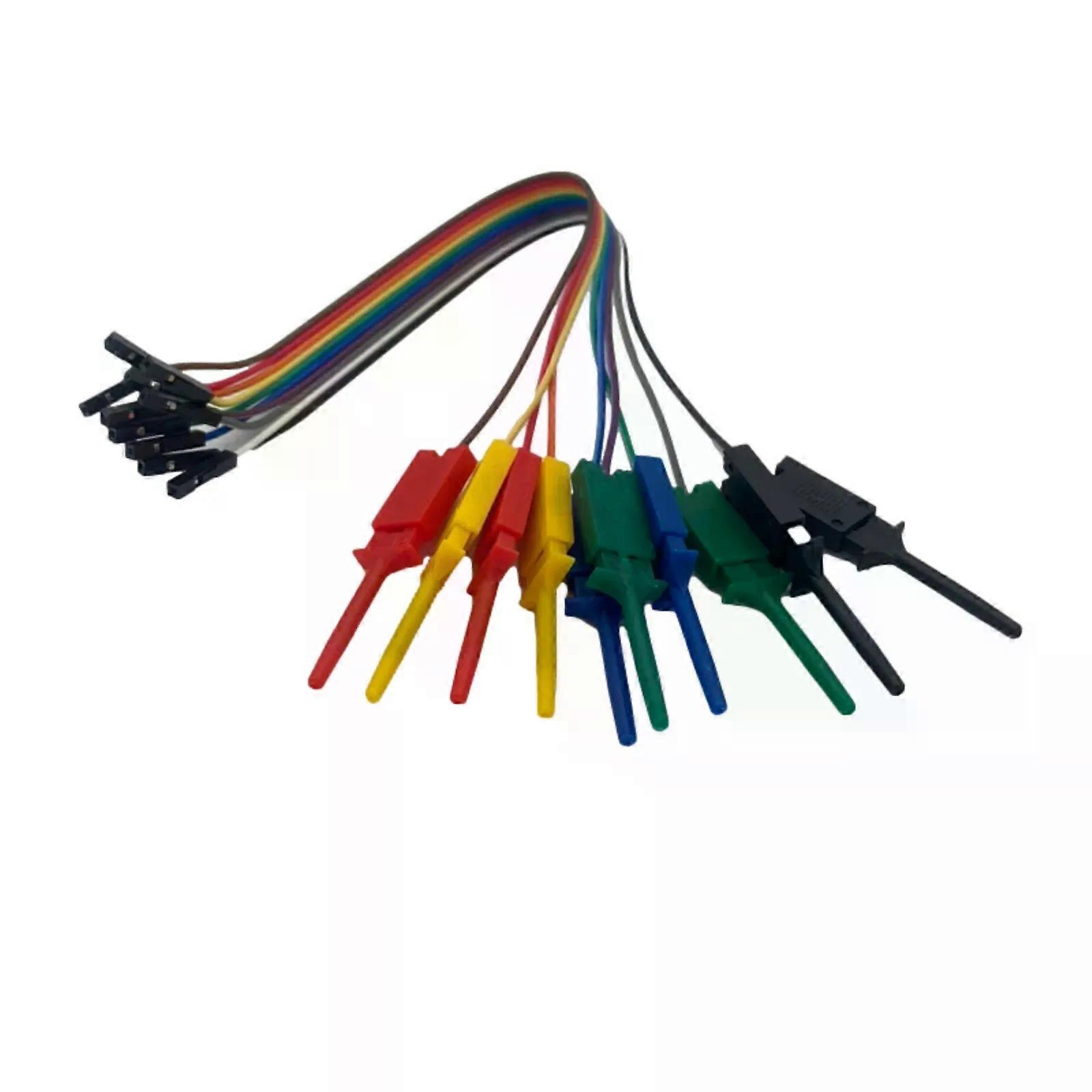 1pc 20cm 10Pin Hook Clamp Kit 5 Color Logic Analyzer Cable Test Lead Clamp Probe For Chips Pins Connection Electrical Equip