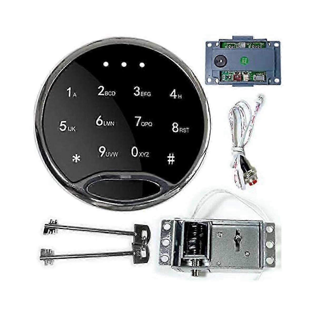 Safe Lock Replacement Electronic Safe Lock Kit Touch Pad/Keypad with Solenoid Lock 2 Override Keys f54