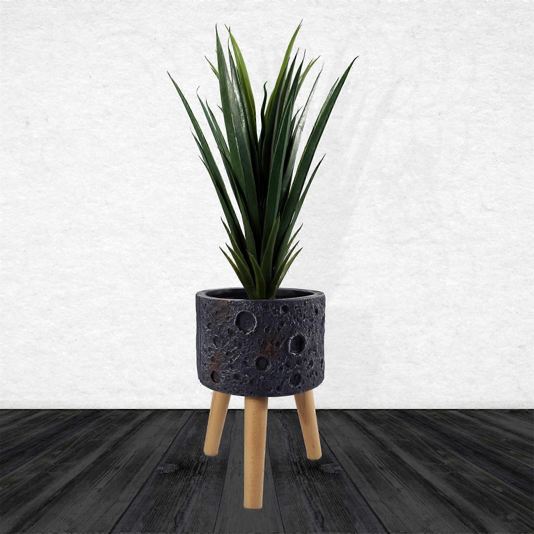 Moon Black Planter with Stand