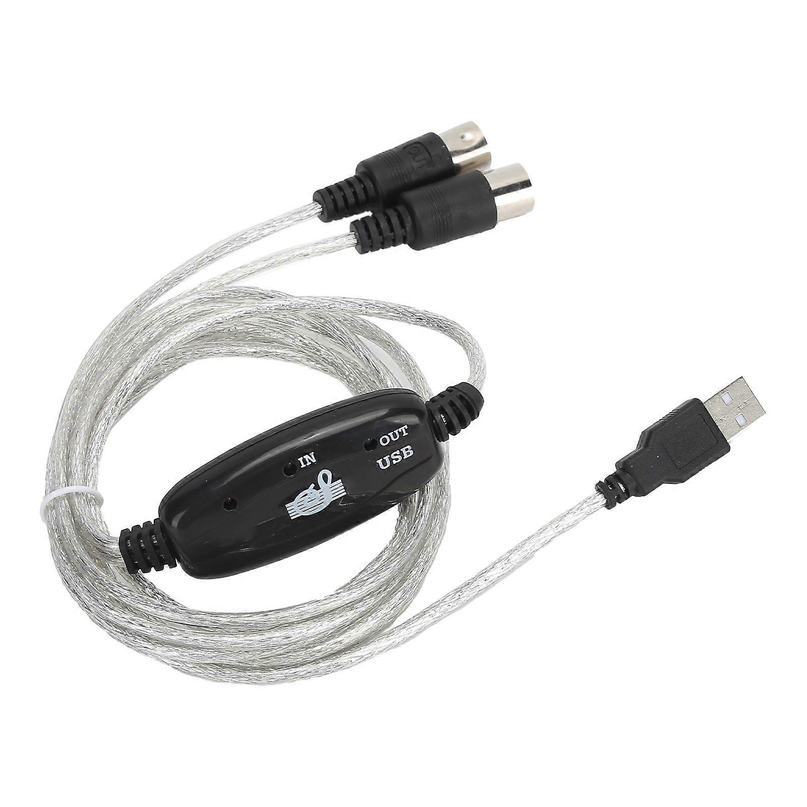 MIDI USB Interface Cable, LED Indicator, Wide Compatibility