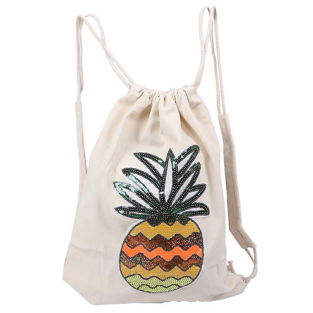 Unique Fruit Pattern Sequin Backpack Drawstring Bag For Outdoor Leisure Multicolor Pattern Sequin Backpack Casual Fashion