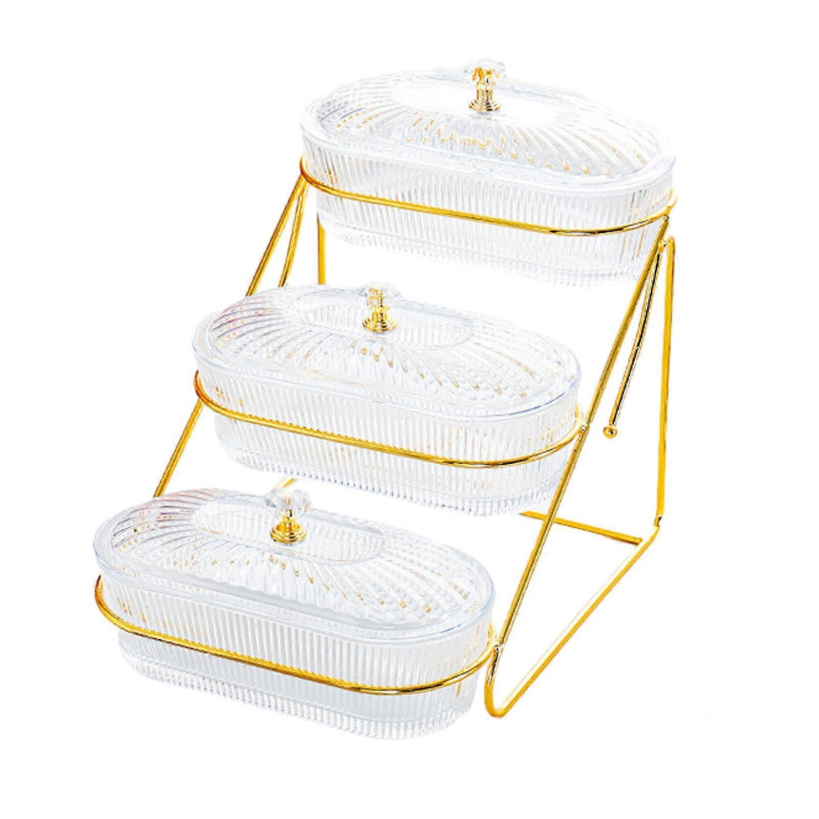Tier Fruit Storage Stand, Snack Plates Multi Layered Storage Container, Dried