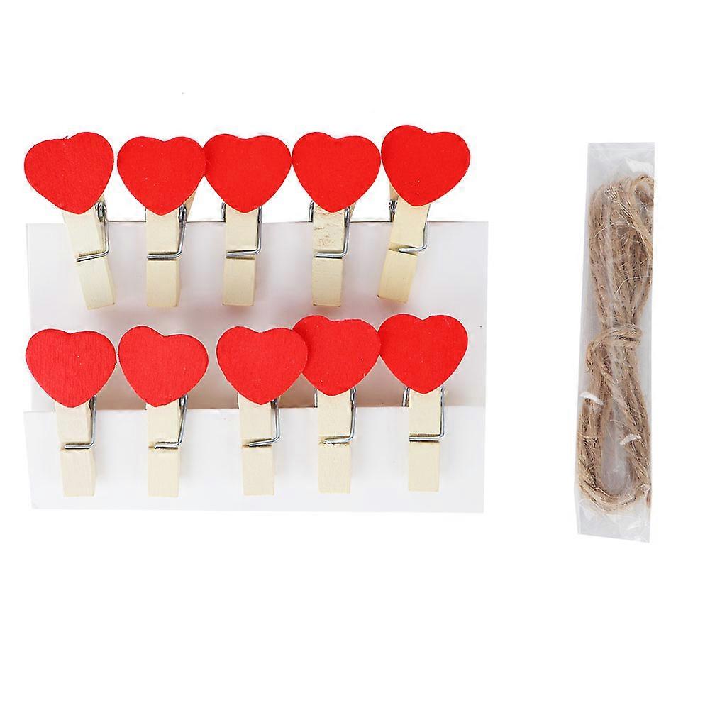 Lovely Heart Shape Small Wooden Clip Set/DIY Multi-Function Photo Folders