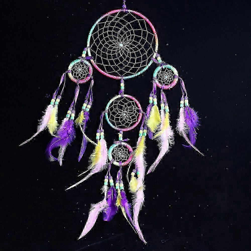 Colorful five-ring dream catcher