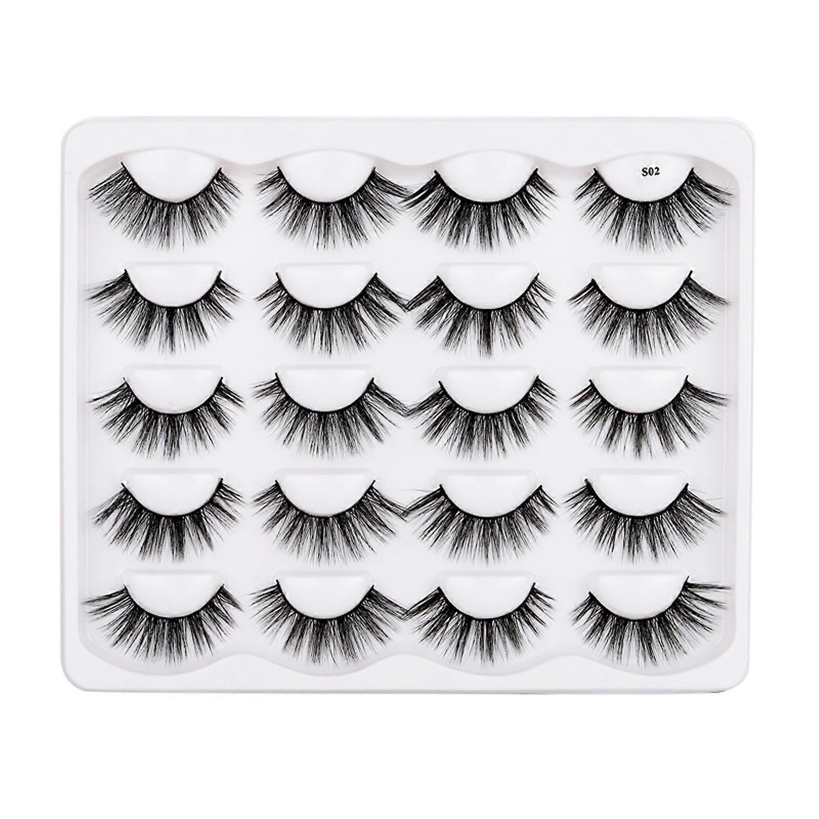 Natural Thick False Eyelashes 10 Pairs Of Mixed Eyelashes Imitation Mink Eyelashes Pure Artificial False Eyelashes