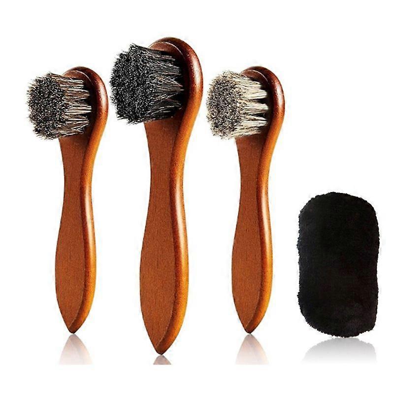 4ks koňské žíně kartáč na boty lesk kit, kartáč na leštění bot, kožené boty boty čistící kartáče péče čistý aplikátor