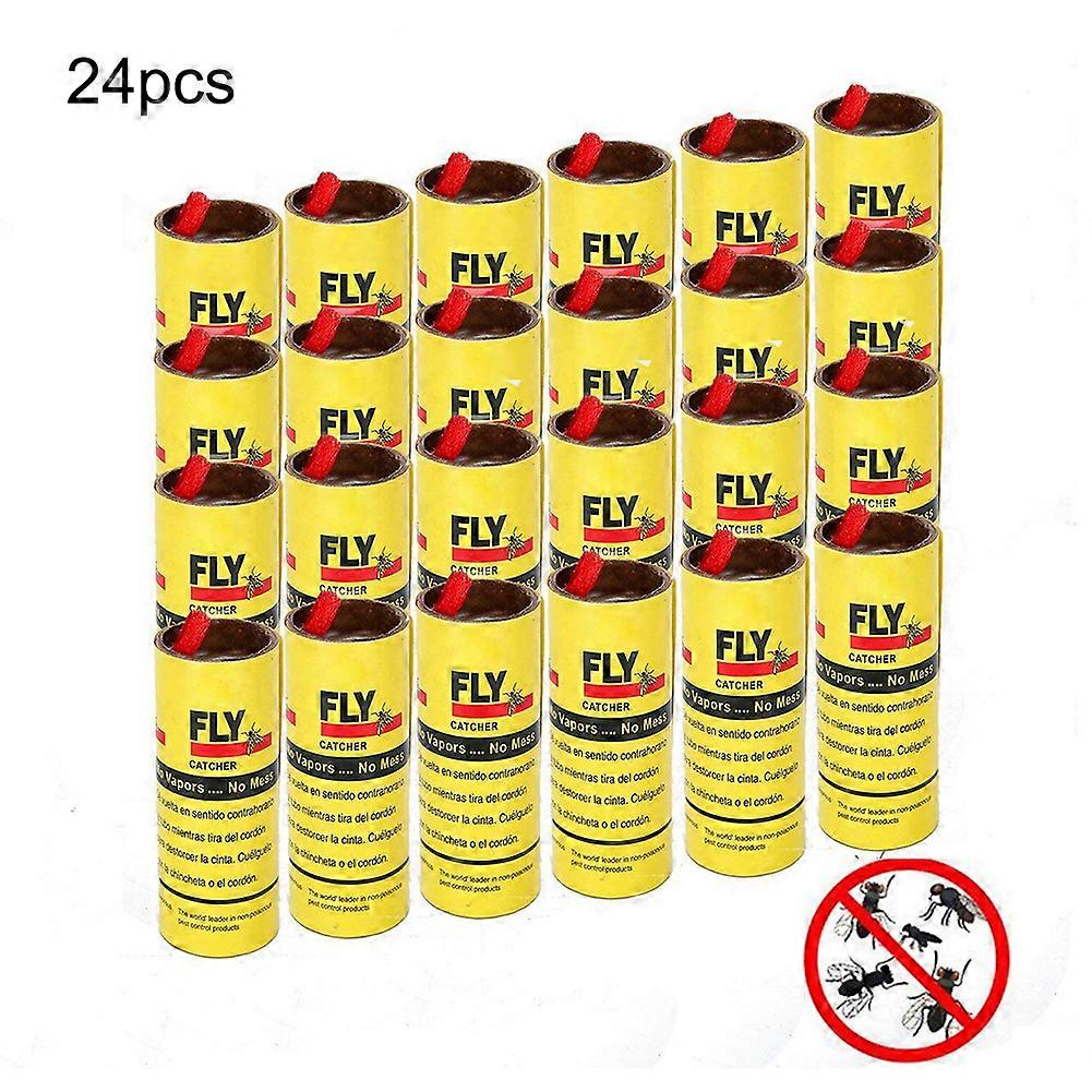 Eco-Friendly Yellow Fly Paper - 24 Rolls for Fly & Insect Control