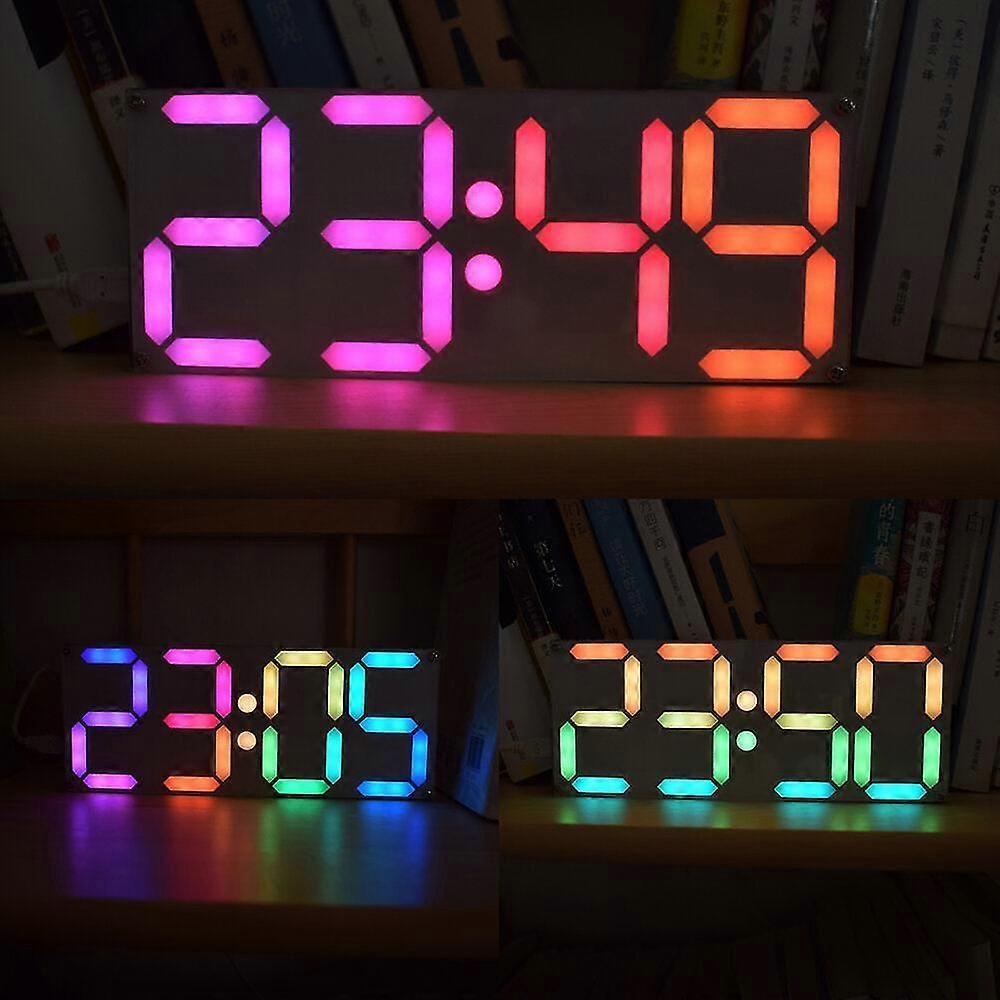 Large Size Rainbow Color Digital Tube Ds3231 Clock Diy Kit