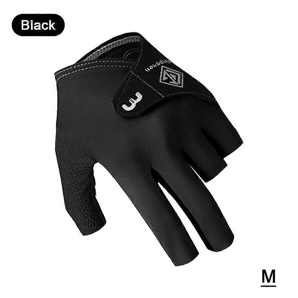 1PC Fingerless Billiard Gloves For Left Hand Elastic Breathable Non-Slip Thin Snooker Gloves Self-Adhesive Cloth Fixed