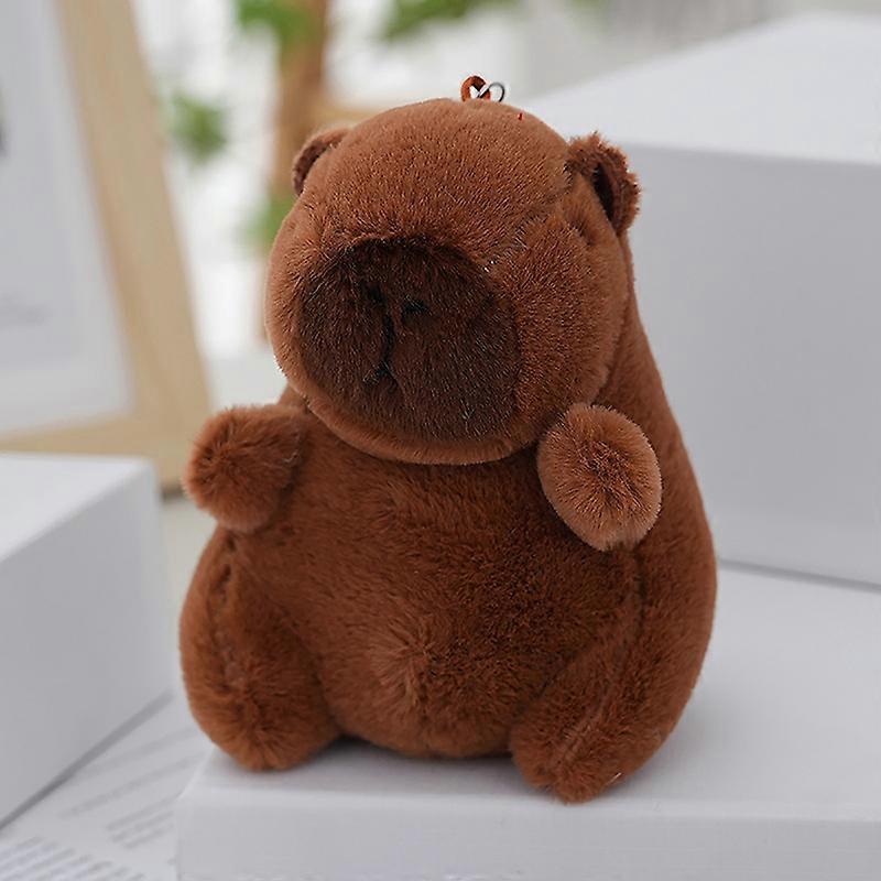 الإبداعية لطيف Capybara أفخم سلسلة المفاتيح لينة محشوة دمية حيوانية Keyring سحر السيارة حقيبة ظهر قلادة اكسسوارات الديكور هدايا