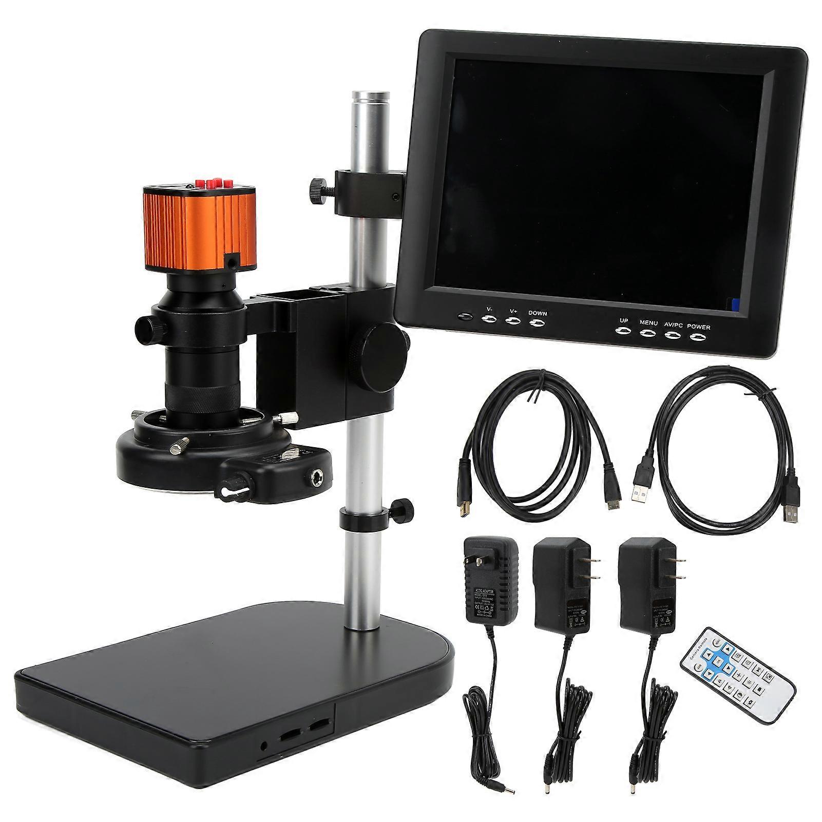 24MP Industrial Microscope Camera with 150X C Mount Lens & 8in LCD