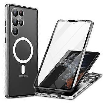 Magneettikotelon kanssa yhteensopiva Samsung Galaxy S23 Ultra Magsafelle HD-lasisella näytönsuojalla Metal F