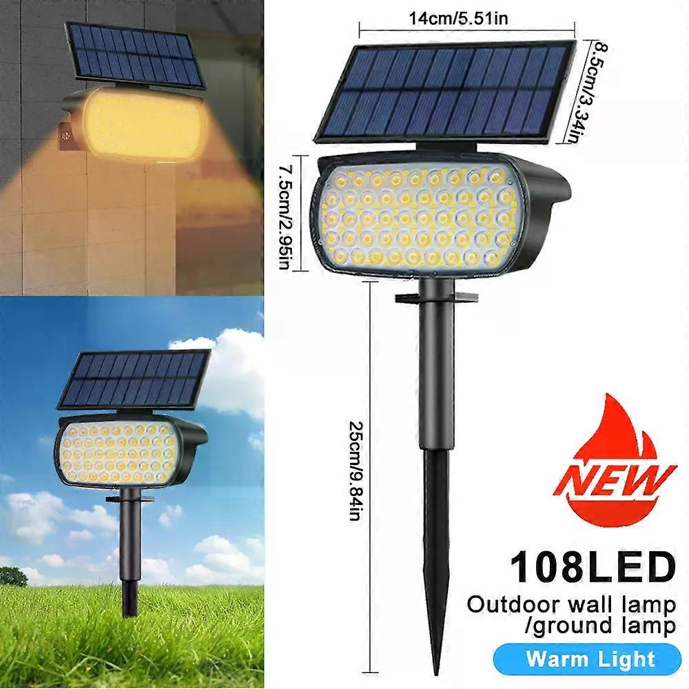 Unbrand Solar Spot Lights Outdoor Waterproof Garden Solar Landscape Spotlights 3 Modes Wall Lights D