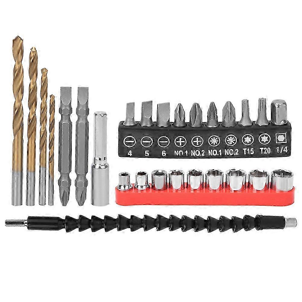 27Pcs Connecting Screwdriver Bit Set Flexible Shaft Carbon Steel Twisted Drill Tool