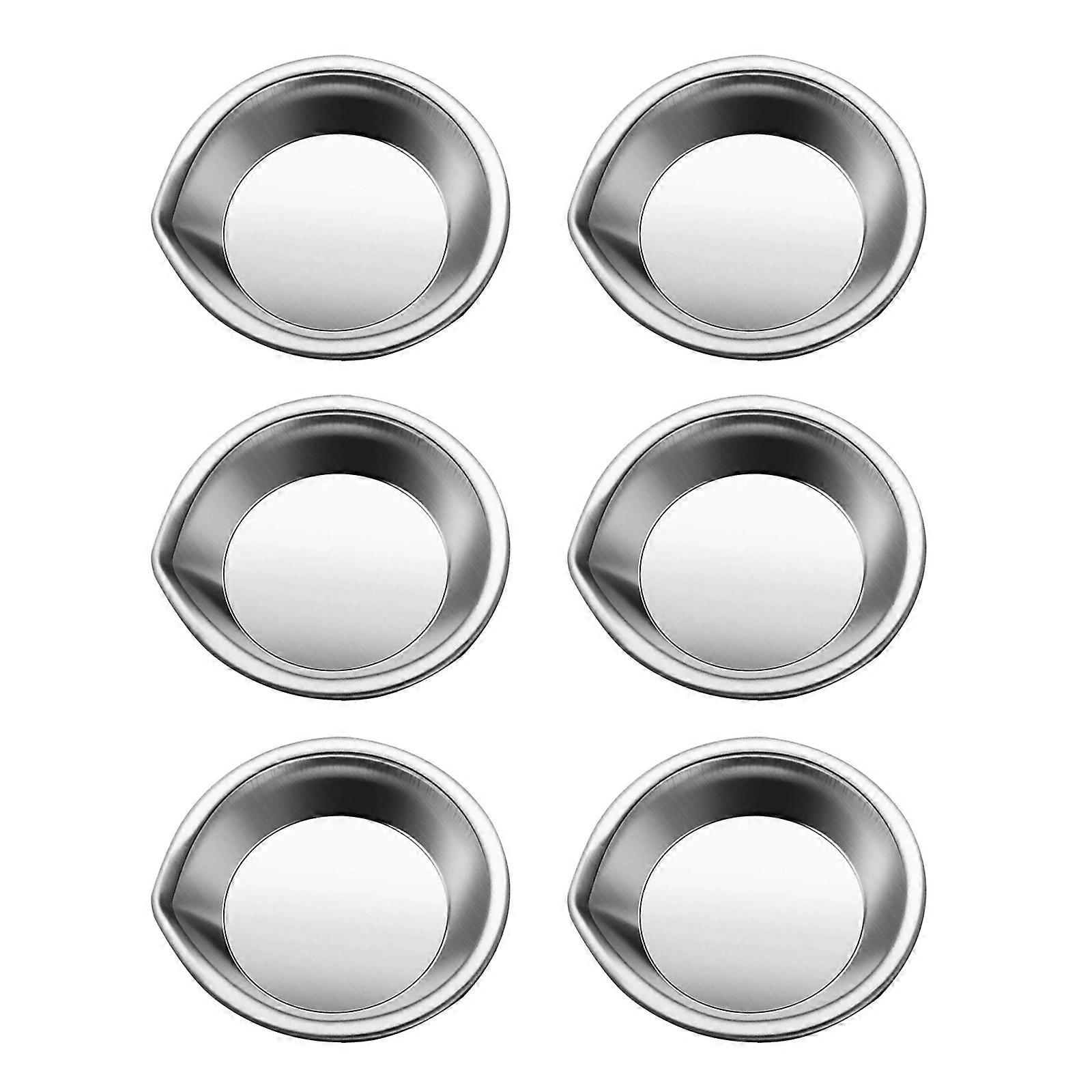 6 Stück Edelstahl Farbtablett Farbschale Make-up Palette Kleines Tablett Runde Farbpalette Kunstpalette für Farbmischer