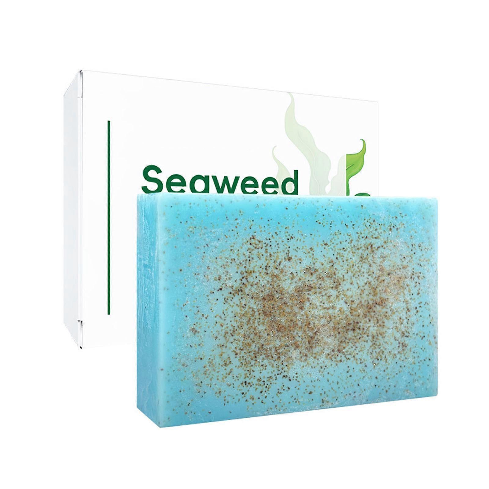 Seaweed Exfoliating Soap Natural Deep Cleansing Gentle Scrub For Face Body Activated Charcoal Seaweed Soap