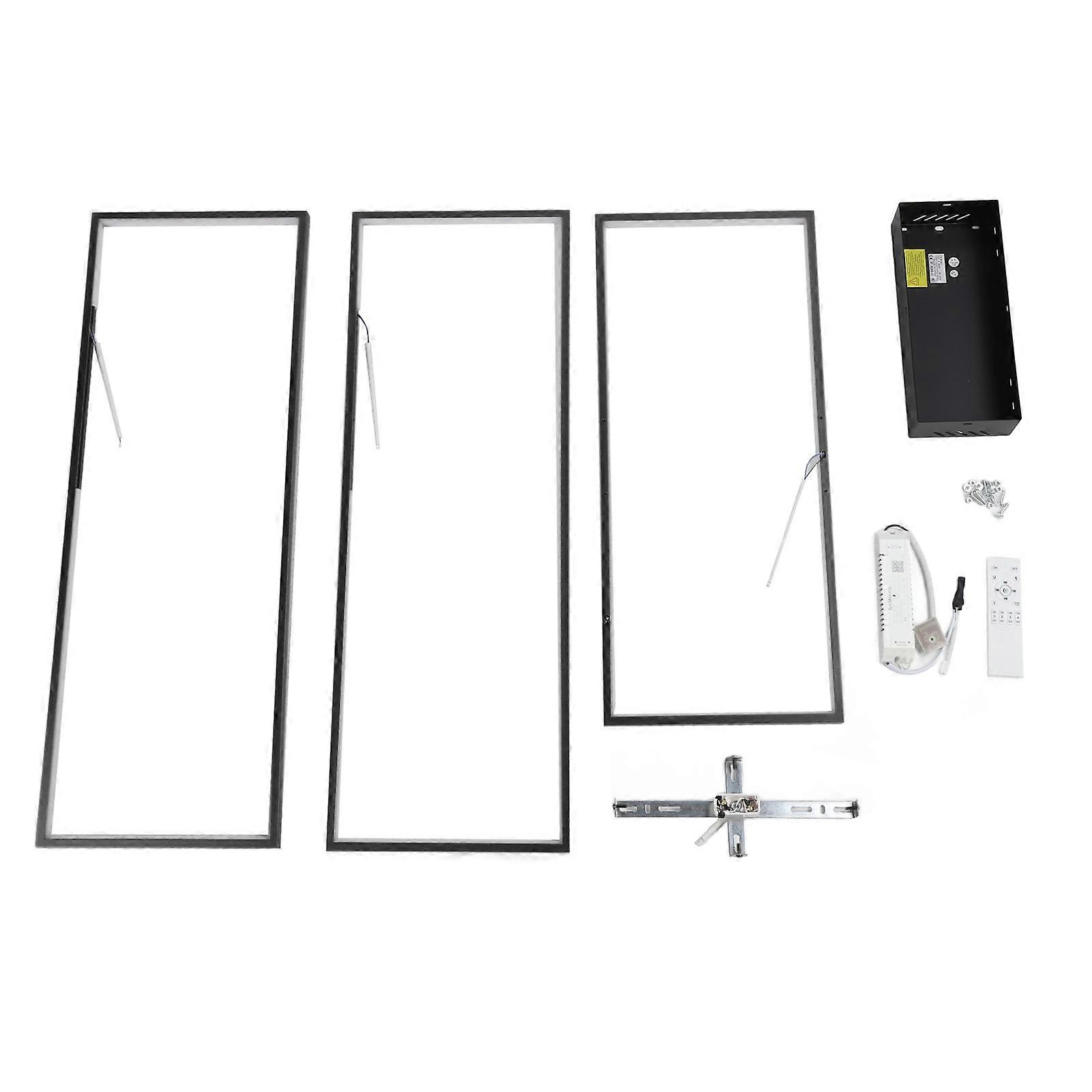 Plafonnier LED moderne à intensité variable, 3 niveaux, rectangulaire, encastré, avec télécommande, pour chambre à coucher, salon, 100 à 265 V