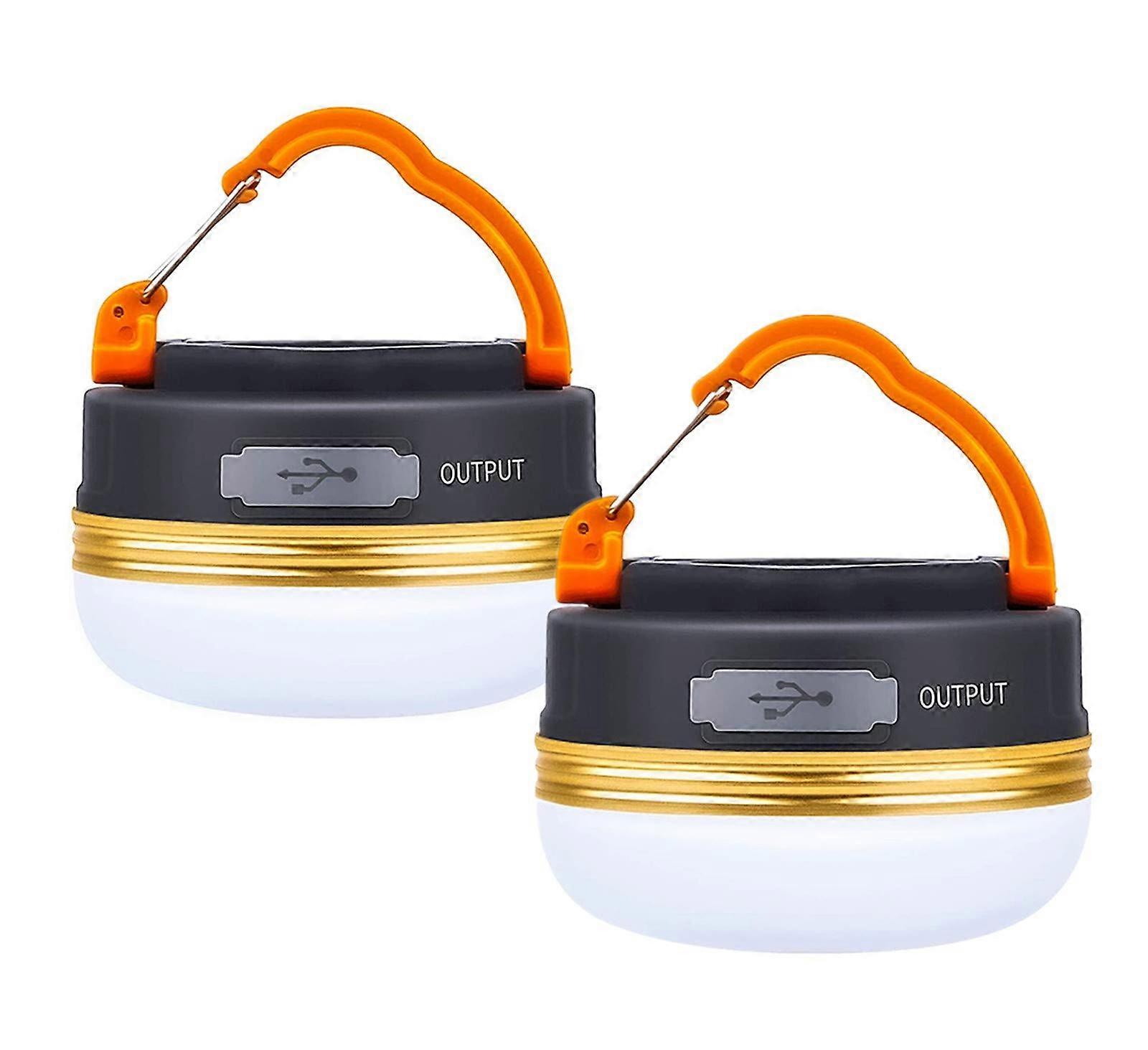 2 Pack Rechargeable LED Camping Lanterns for Outdoor Use, Waterproof, Lightweight, Compact Design