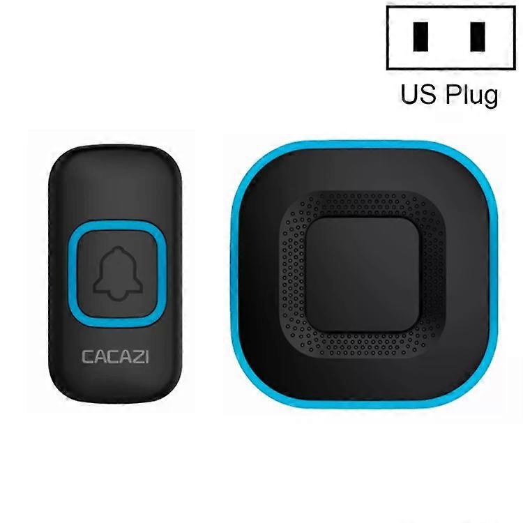 Wireless Music Doorbell-No Battery,US Plug,Black-CACAZI V028F Black