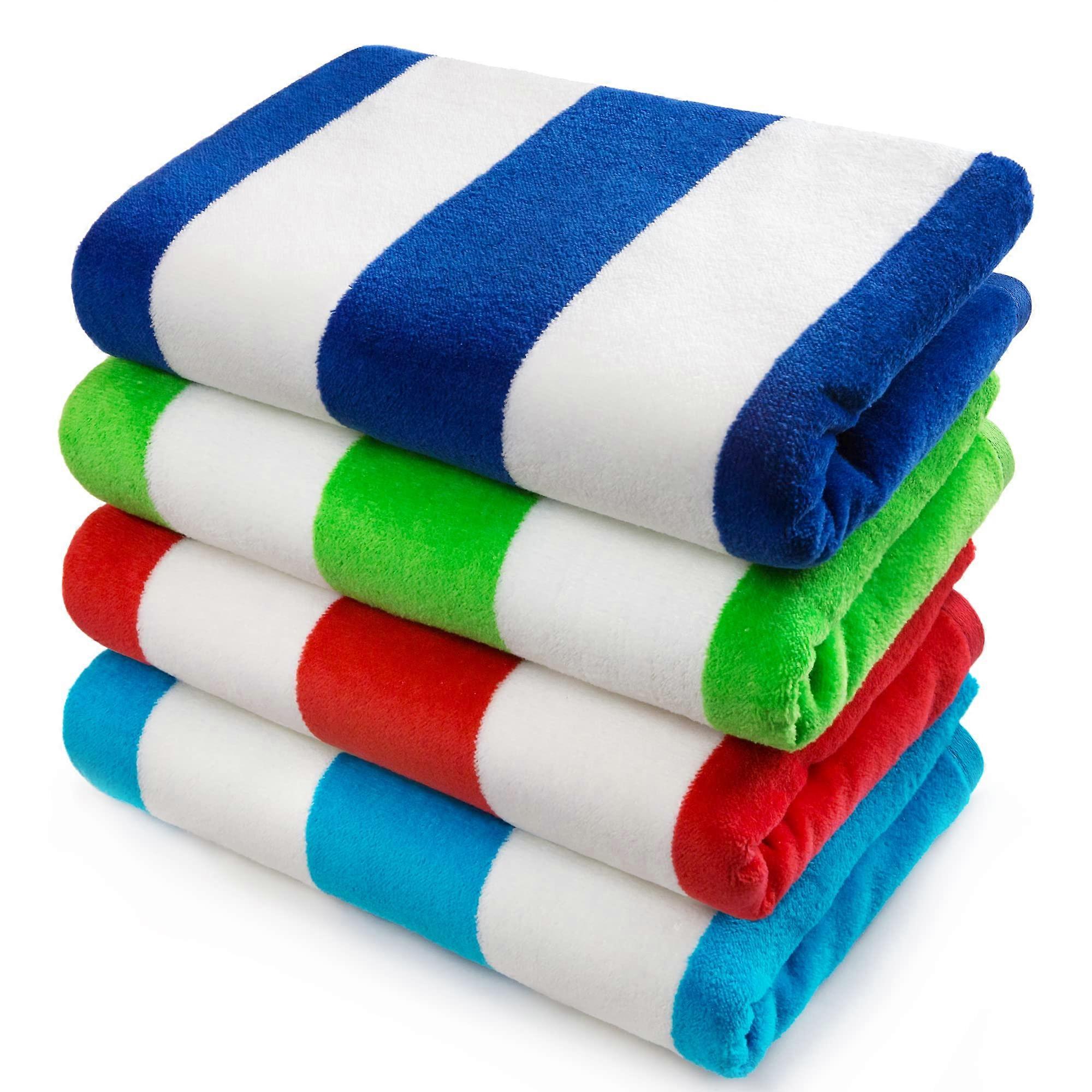 4 Pack Extra Soft Beach Towel for Pool Hotel Resort Style 30 x 60 Inch