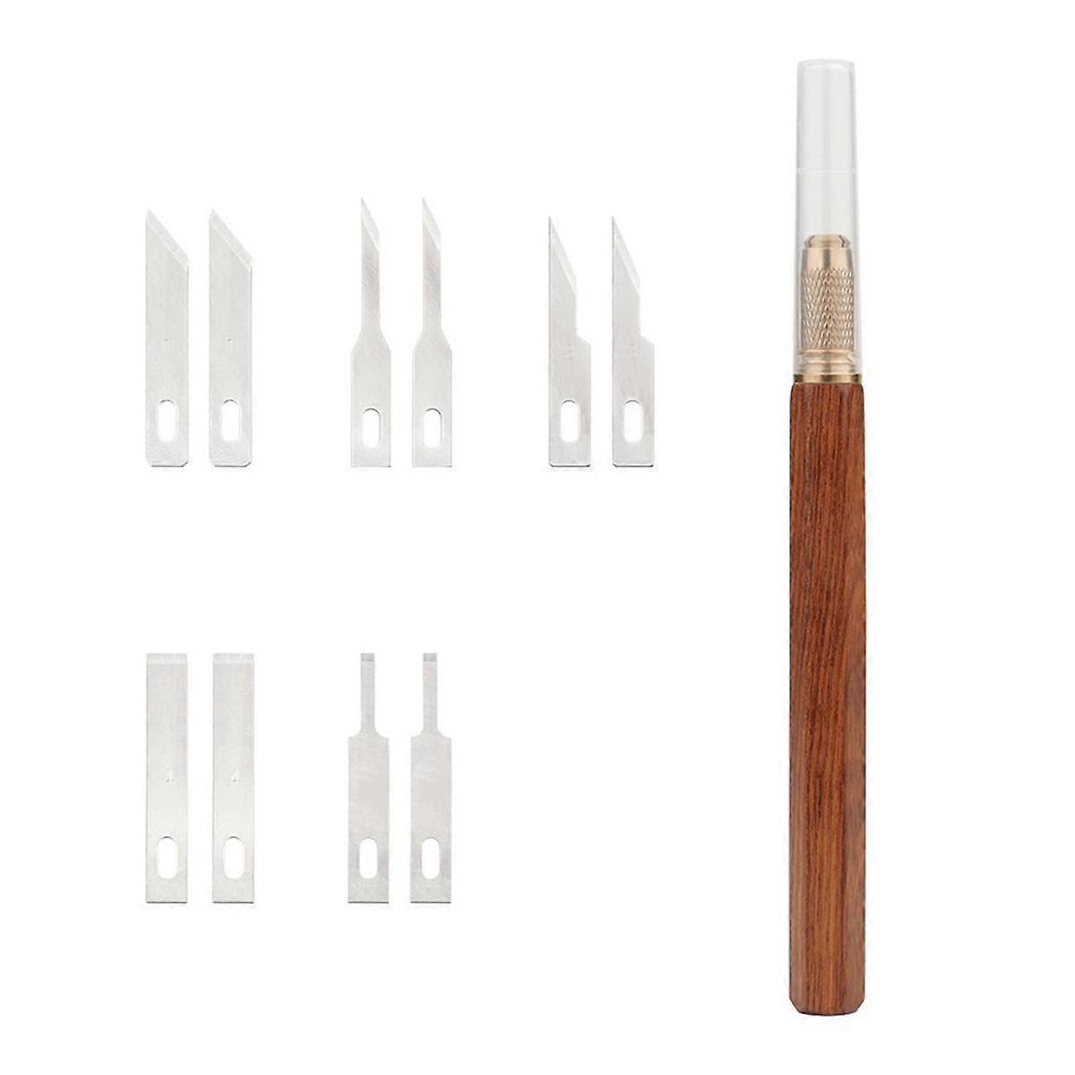 Wood Handle Engraving Cutter with 10pcs Blade DIY Repair Hand Tools