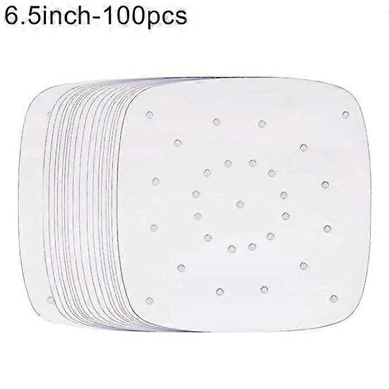 100Pcs Perforated Square Non stick Air Frying Pan Pad Barbecue Paper Steam Mat