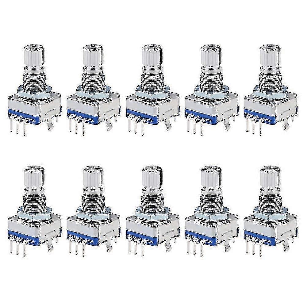 360 Degree Encoder Code Switch Digital Potentiometer Ec11 5 Pins 15mm Shaft 10pcs