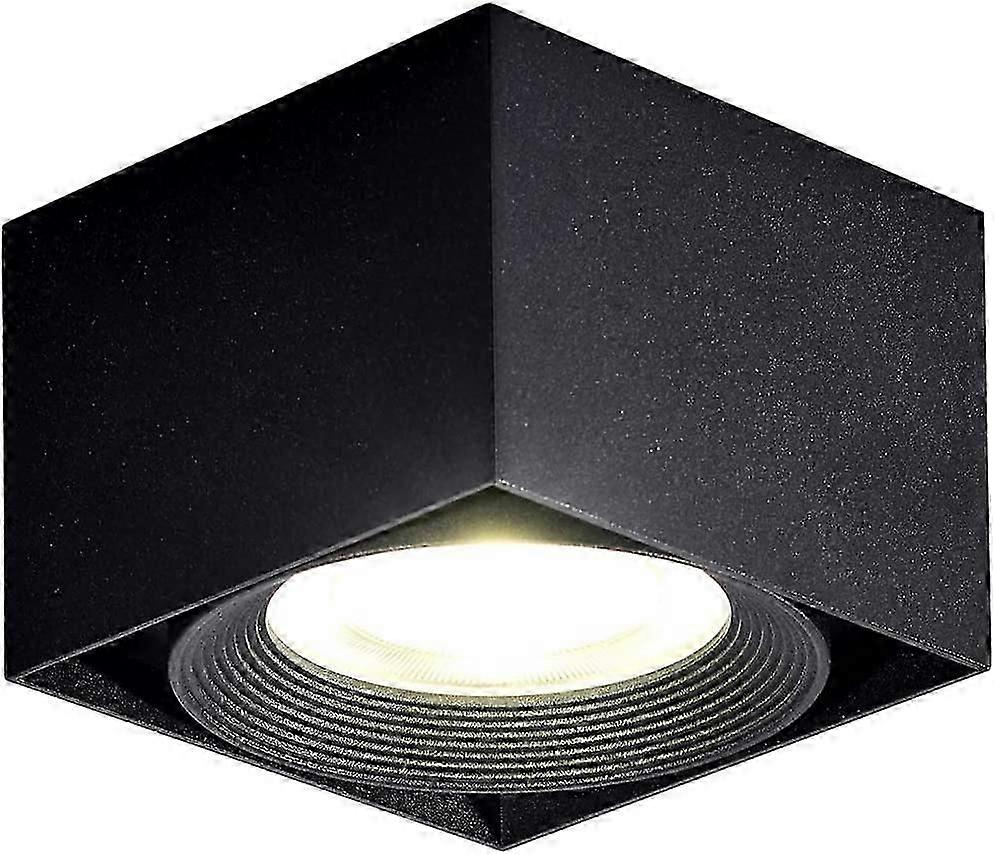 10W LED Ceiling Spotlight Lamp,Adjustable,IP20,10x10x7cm (Black-4000K)