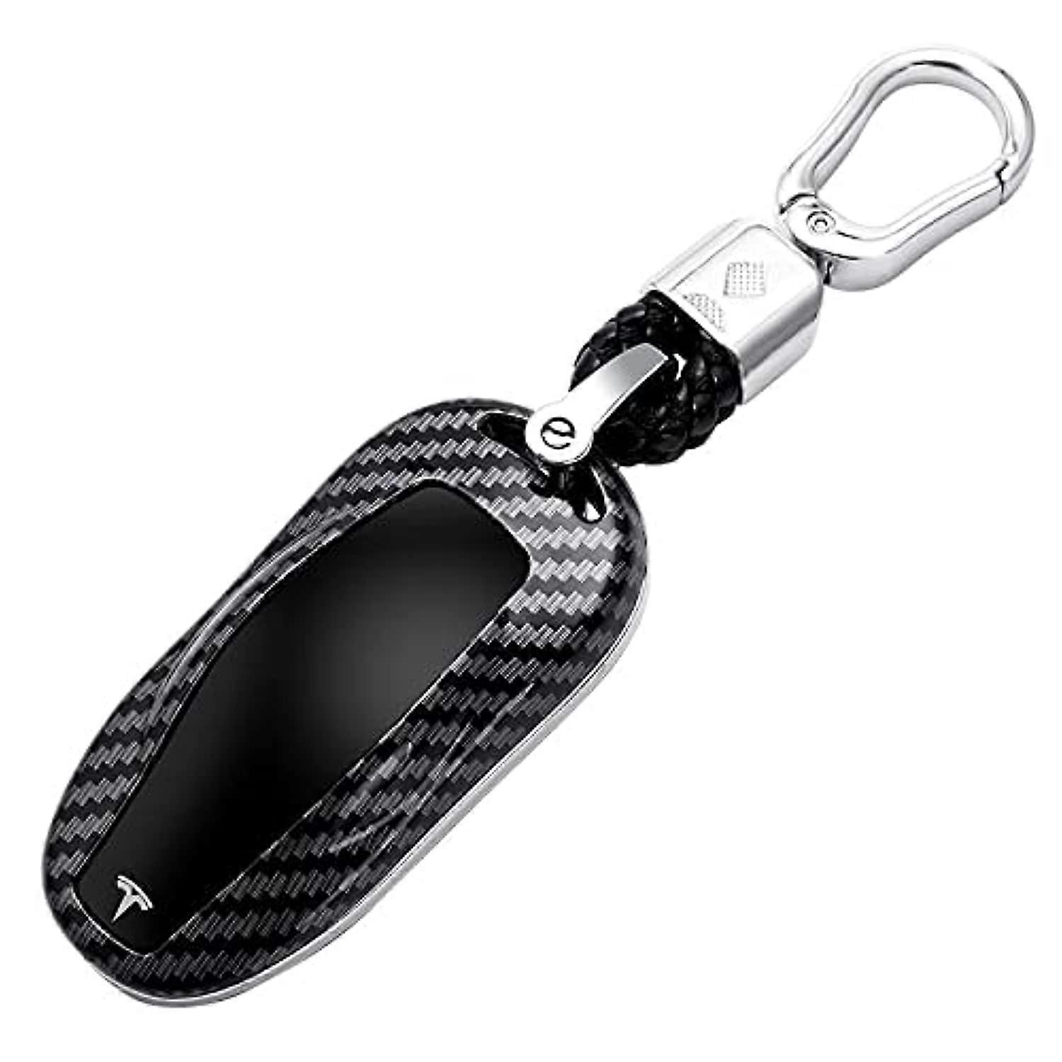 Key Fob Cover protector case for Tesla Key cover Model S/3/Y ABS Carbon Fiber Pattern Smart Car Key Protector