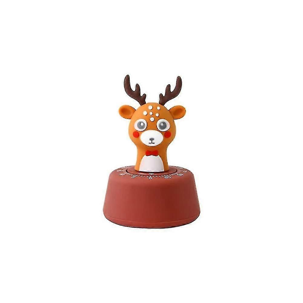 2024 60 Minutes Timer Kitchen Cooking Timer Manual Timer Cute Kids Learning Timer (coffee Color Deer)
