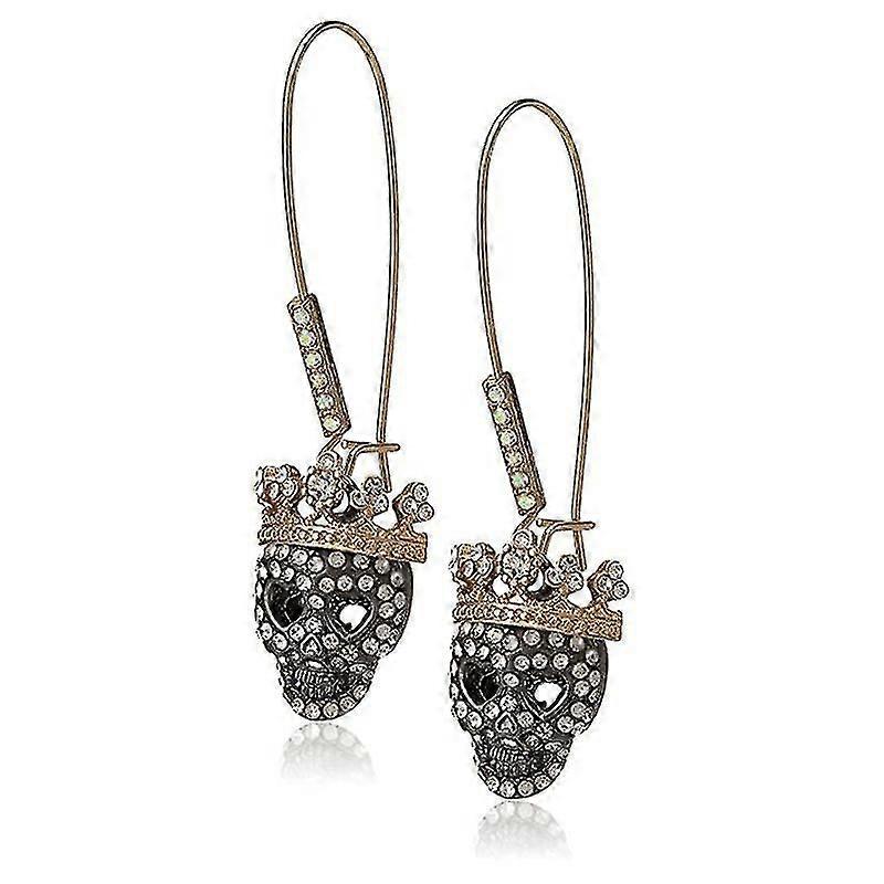 Pave Skull Dangle Earrings