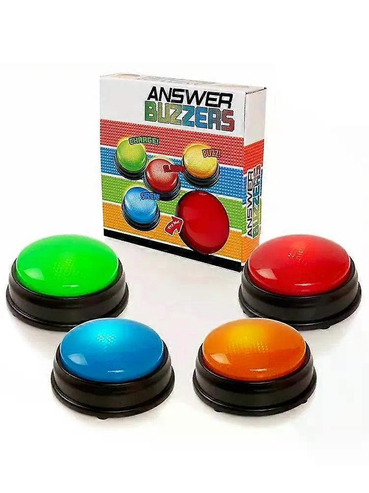 Answer Buzzers for Game Shows 4pcs Game Buzzers with Lights & Sounds Buzz Buttons for Kids or Adults Perfect for Classroom Game