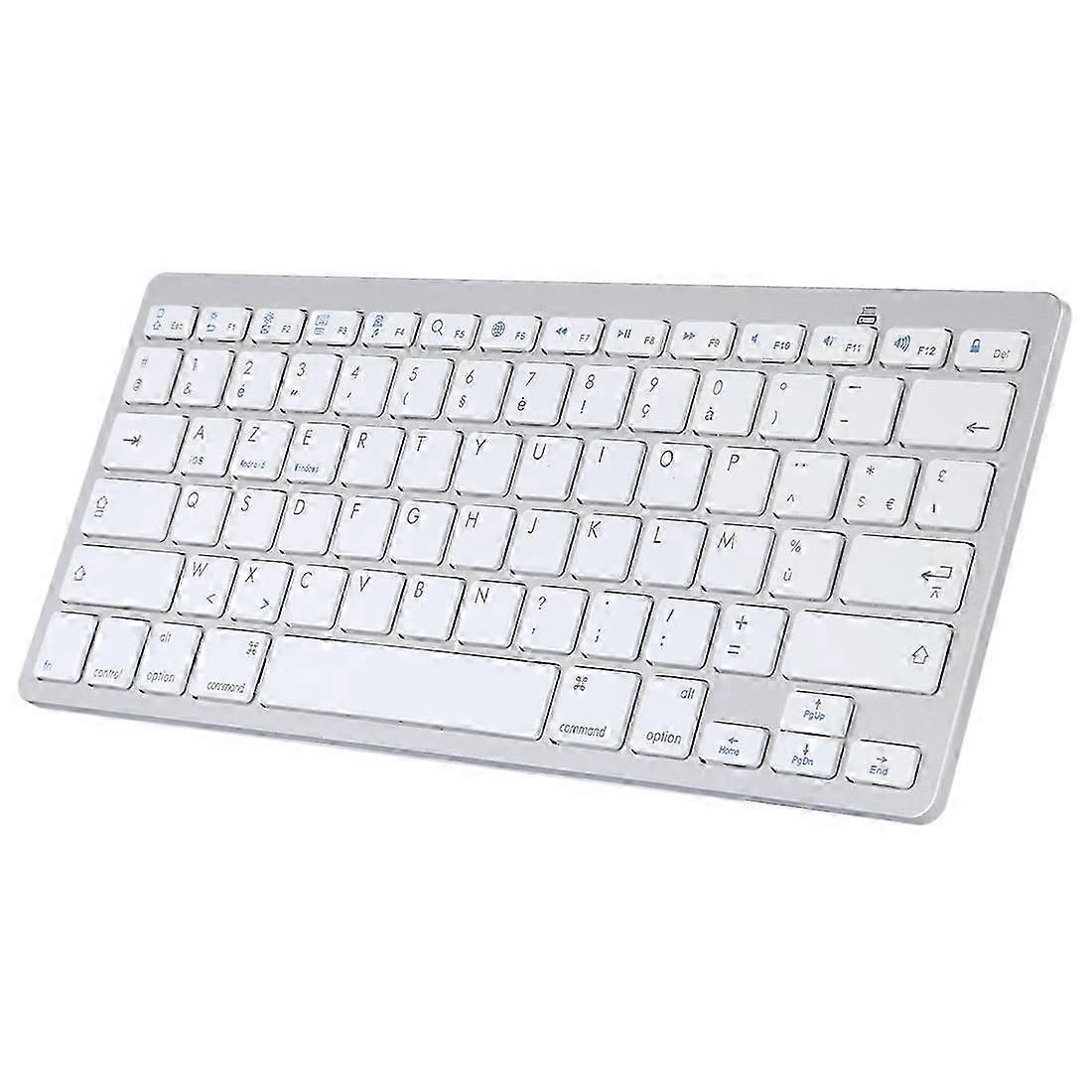 Ultra-slim Wireless Bluetooth Keyboard (french Language) For Android Windows Ios - Silver