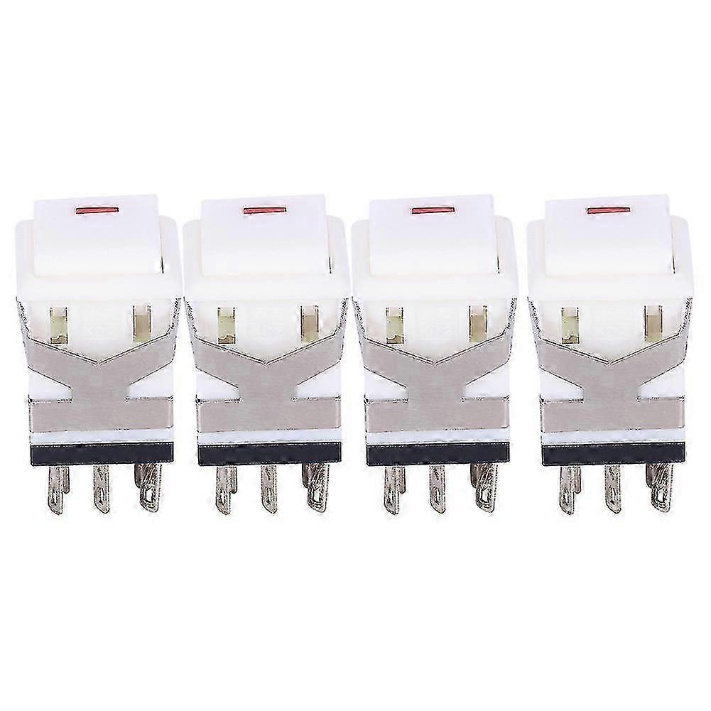50pcs 8 Pins Reset Push Button Switch with Light Stable Reset Switch Button White220V