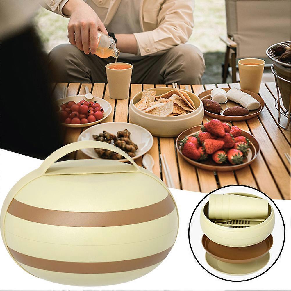 Outdoor Plastic Tableware Set, Portable Camping Equipment Tool, Multifunctional Cutlery Supplies, for Camping Hiking