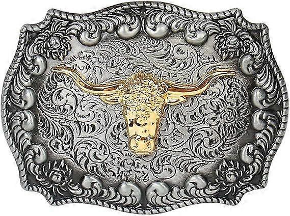 Long Horn Bull Western Belt Buckle