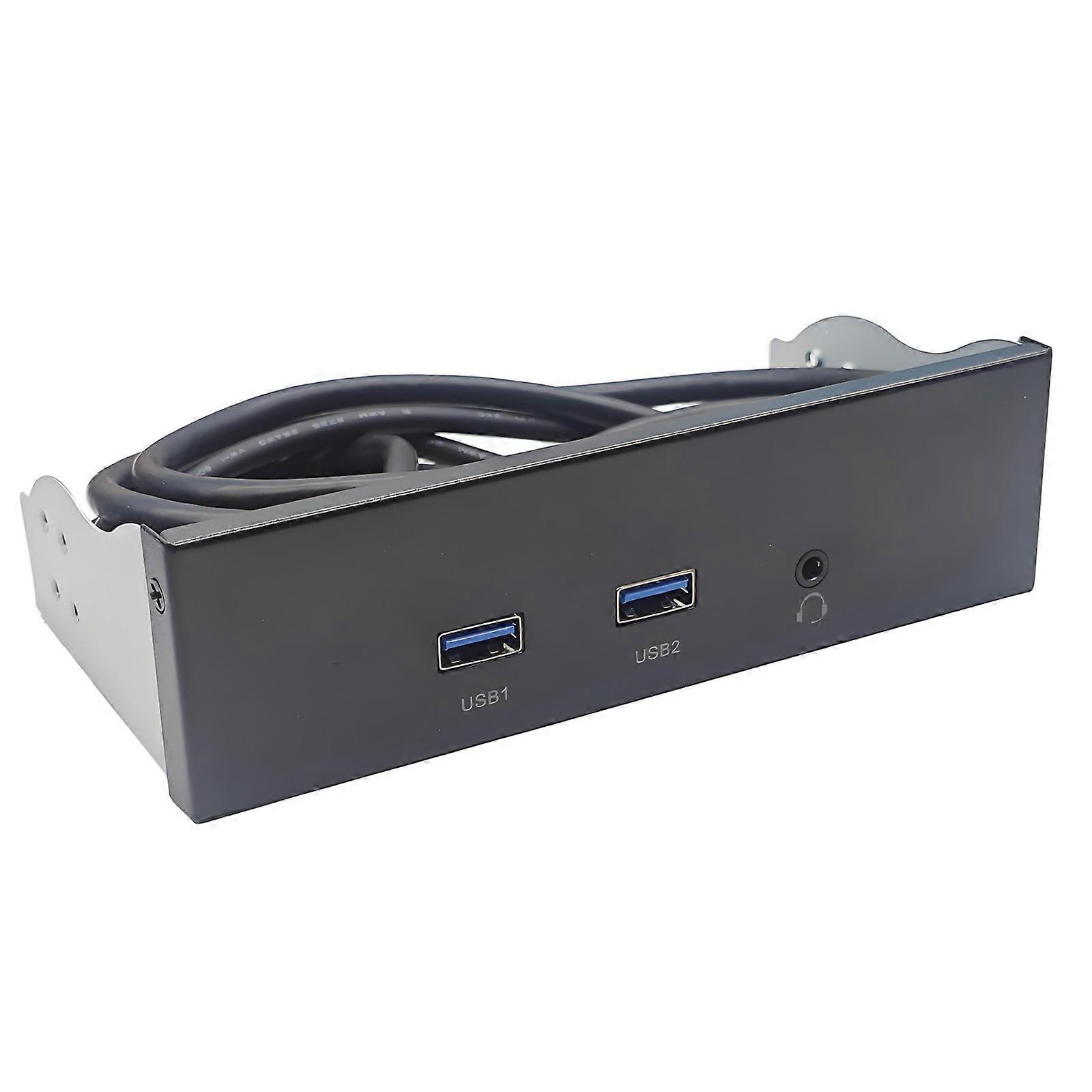 USB 3.2 Hubs Splitter Floppy Bay 3.5mm Headphone Front Panel Expansion Jacks for Computer PC Rack 19pin