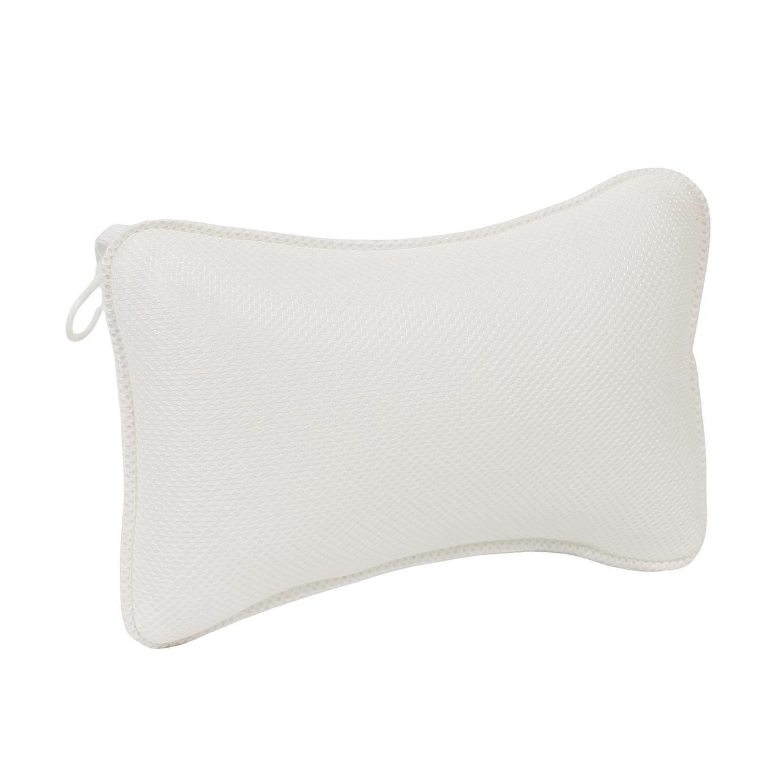 Soft Bath Pillow With Suction Cup Providing Ergonomic Support For Head And Shoulders Support Headrest 30x20cm White