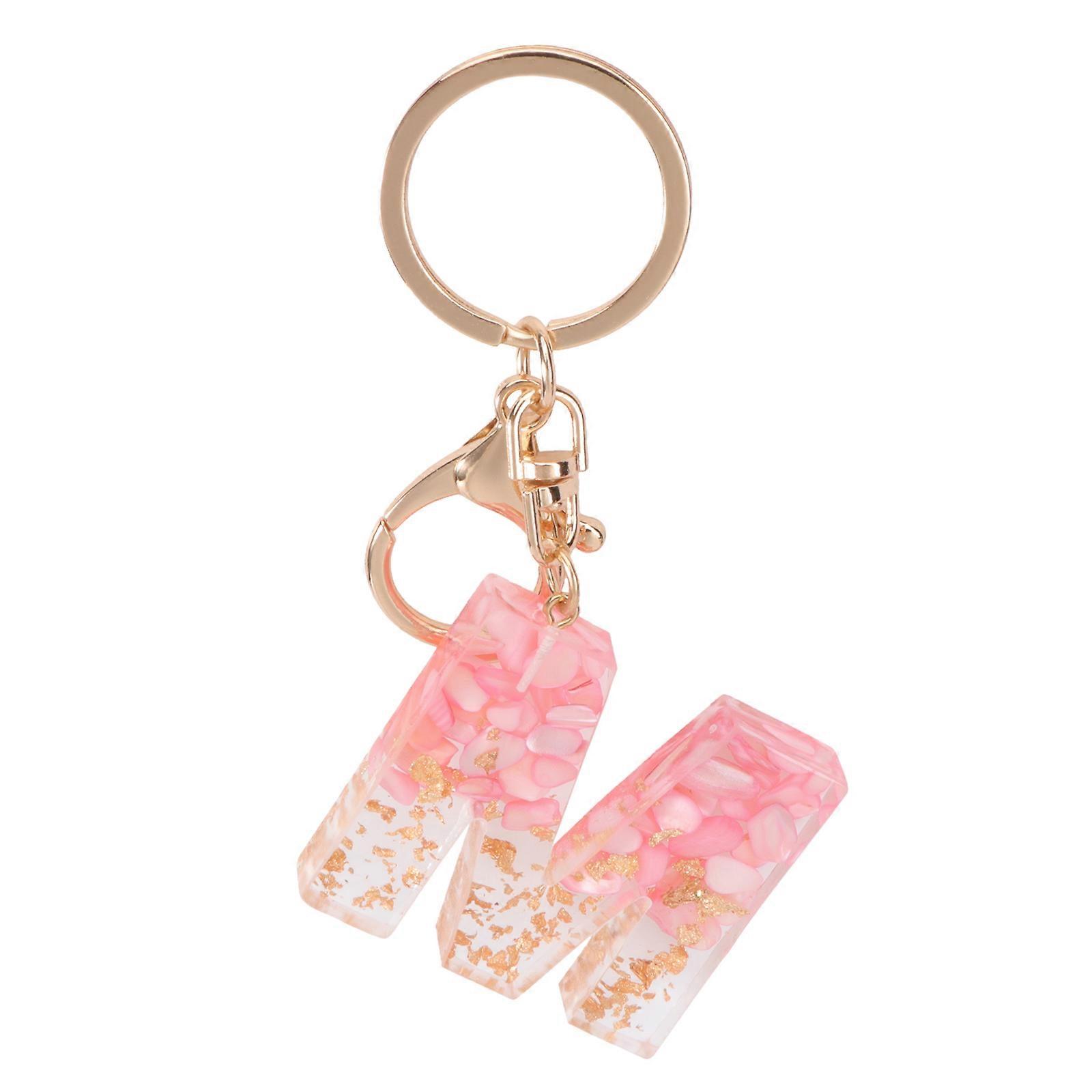 Letter Keychain Key Chain Bag Tag Charm For Backpacks Alphabet Decor Character Keychain For Teenage Initial Pendant Key Holder Pink

优 后标题（字符 控制在60