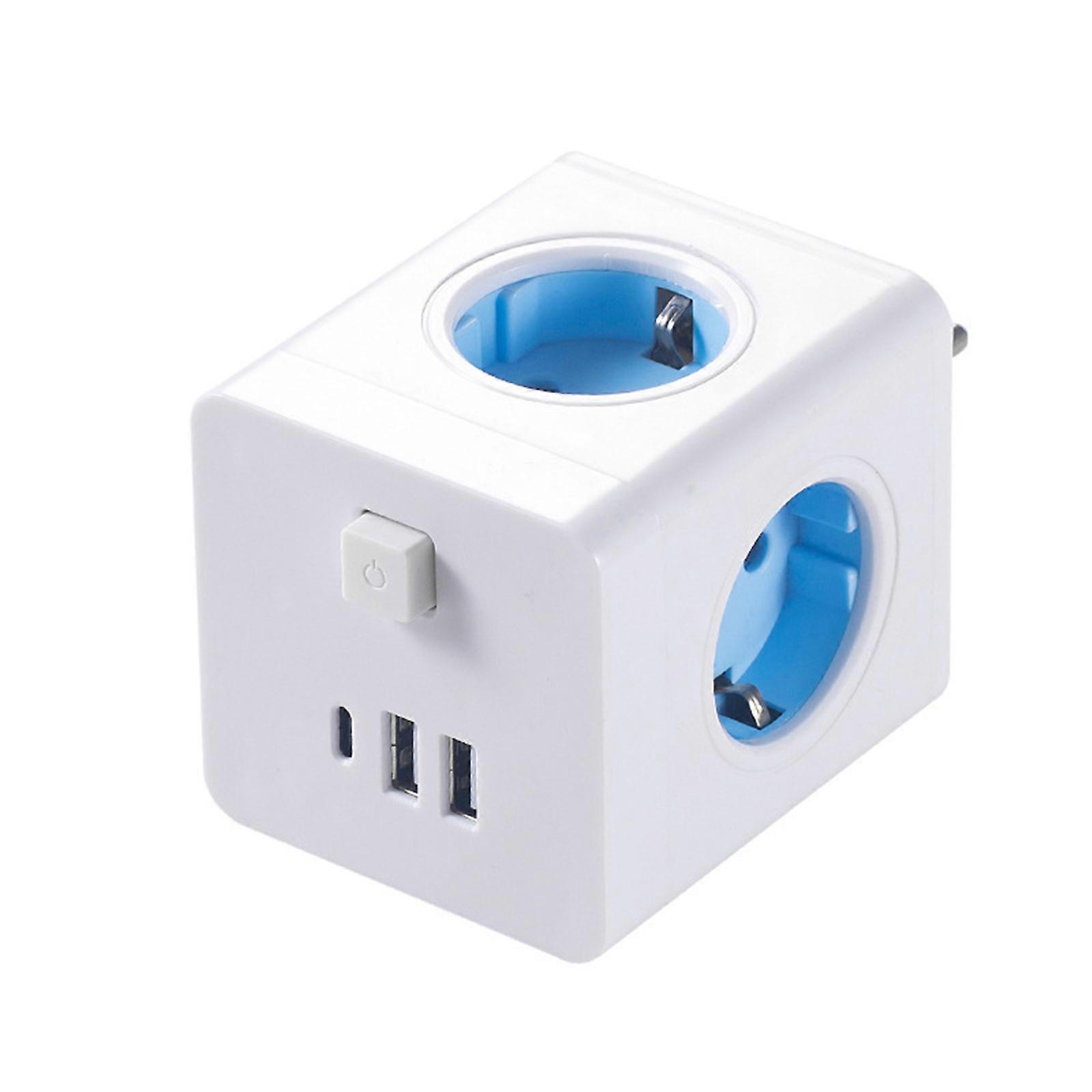 Practical Sturdy PC Materials Energy Efficient Power Strips with 3 USB Port and 3 ACOutlets for Most Home Daily Use
