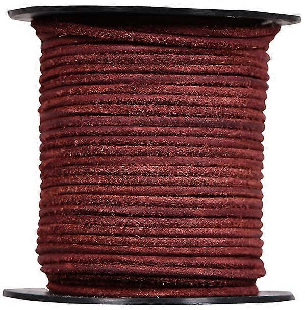 Round Suede Leather Cord MM 1.5 (Burgundy, 100 Meter)