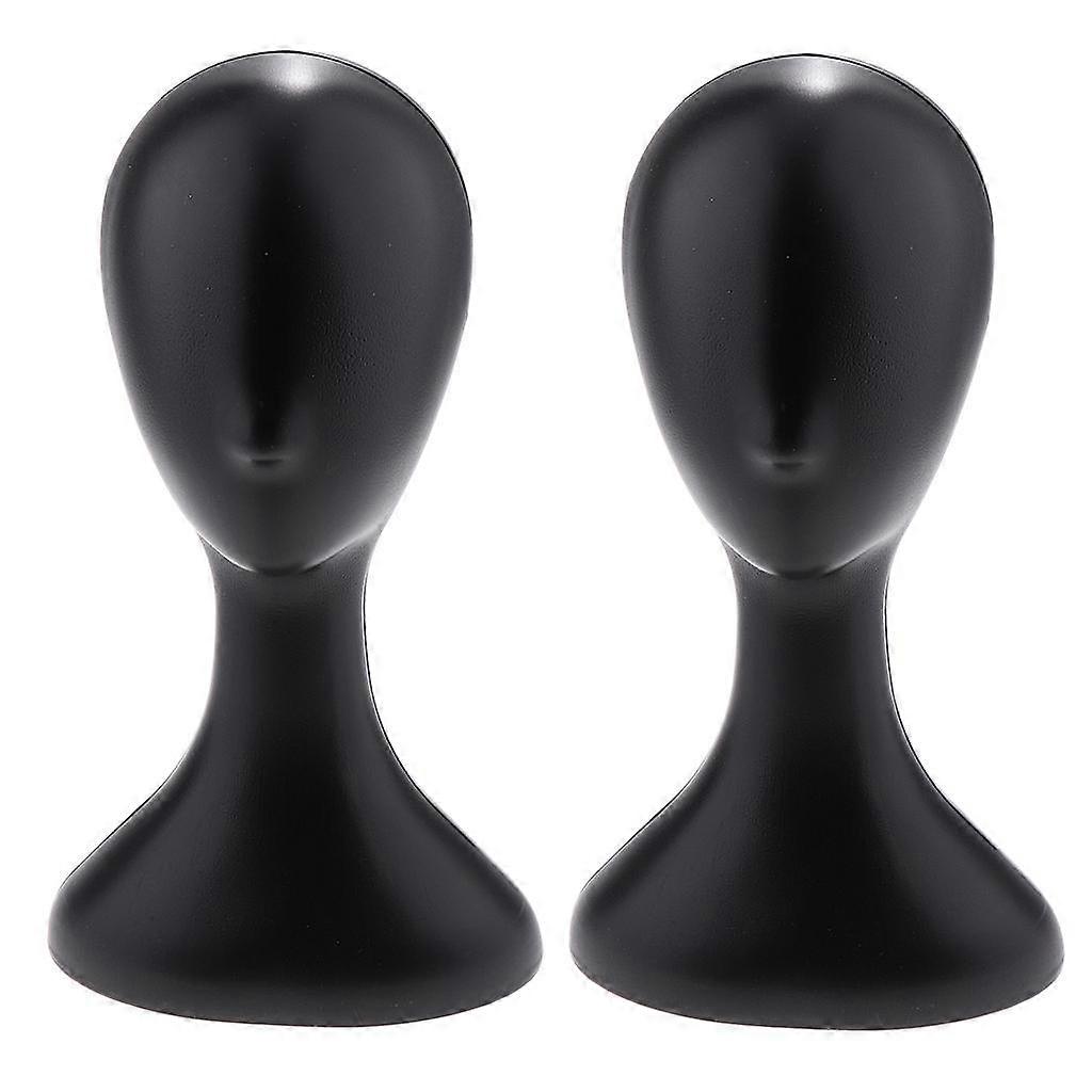 2pcs Unisex MANNEQUIN Head Hat Holder Wig Toupee Display Manikin Stand Black